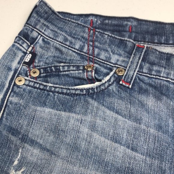 VINTAGE LIGHTWASH ROCK & REPUBLIC CHRISSY CROP JEANS 31x25 FACT DISTRESS… - Picture 9 of 13